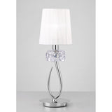 Loewe 1-Light Table Lamp, Polished Chrome Finish with White Organza Shade