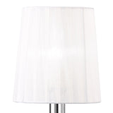 Loewe 1-Light Table Lamp, Polished Chrome Finish with White Organza Shade