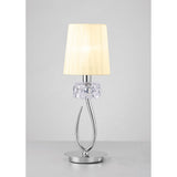 Polished Chrome Loewe Table Lamp with Cream Shade - 1 Light E27 Small