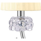 Polished Chrome Loewe Table Lamp with Cream Shade - 1 Light E27 Small