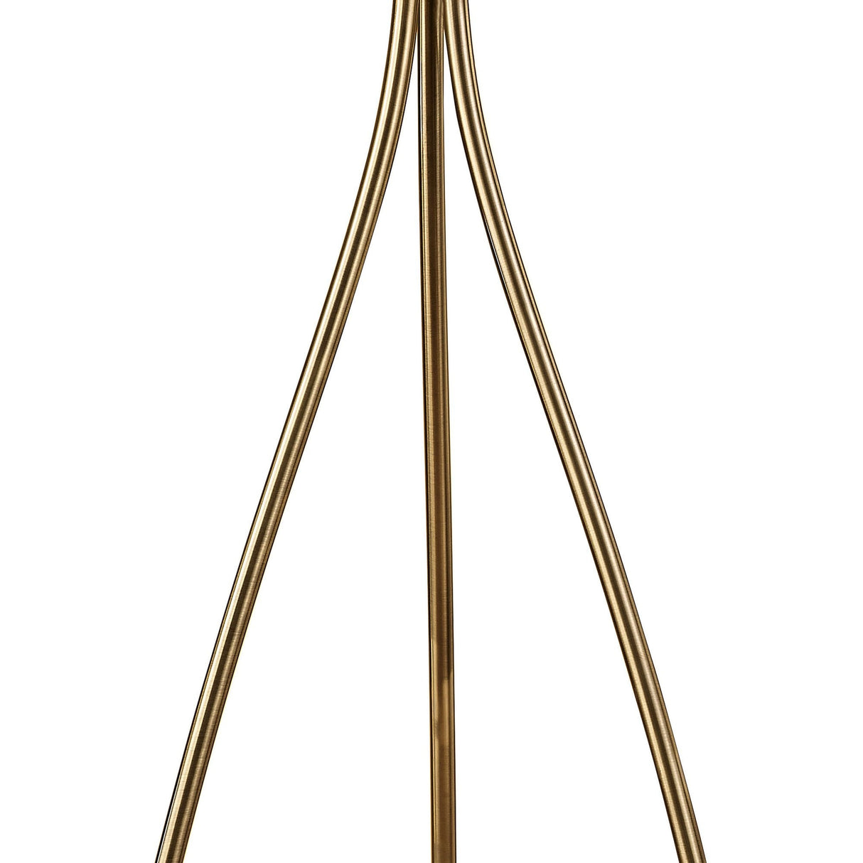 Loewe Antique Brass Floor Lamp with Soft Bronze Shade and Elegant Triple Arm Design