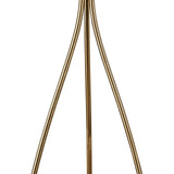 Loewe Antique Brass Floor Lamp with Soft Bronze Shade and Elegant Triple Arm Design
