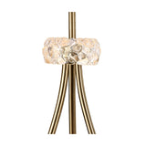 Loewe Antique Brass Floor Lamp with Soft Bronze Shade and Elegant Triple Arm Design