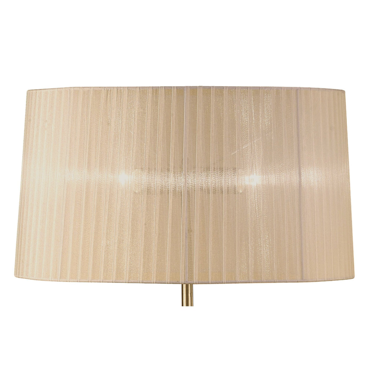 Loewe Antique Brass Floor Lamp with Soft Bronze Shade and Elegant Triple Arm Design