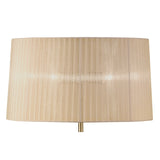 Loewe Antique Brass Floor Lamp with Soft Bronze Shade and Elegant Triple Arm Design