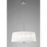 Loewe Polished Chrome Pendant Light with White Organza Shades, 3-Light E14 Design