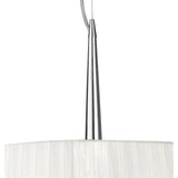 Loewe Polished Chrome Pendant Light with White Organza Shades, 3-Light E14 Design