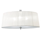 Loewe Polished Chrome Pendant Light with White Organza Shades, 3-Light E14 Design