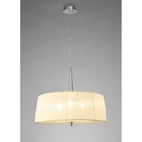 Loewe Trio Pendant Light in Polished Chrome with Cream Shade