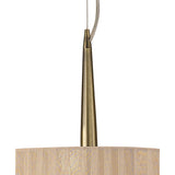 Loewe Trio Pendant Light with Antique Brass Finish and Bronzed Glass Shade
