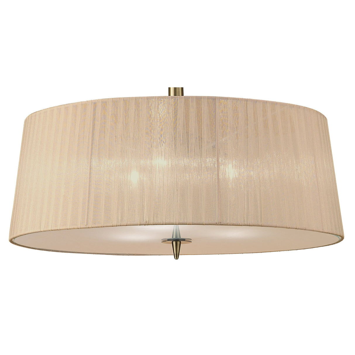 Loewe Trio Pendant Light with Antique Brass Finish and Bronzed Glass Shade