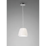 Minimalist Triangular Pendant Light in Gloss White and Chrome
