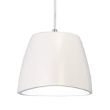 Minimalist Triangular Pendant Light in Gloss White and Chrome