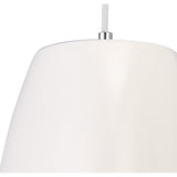 Minimalist Triangular Pendant Light in Gloss White and Chrome