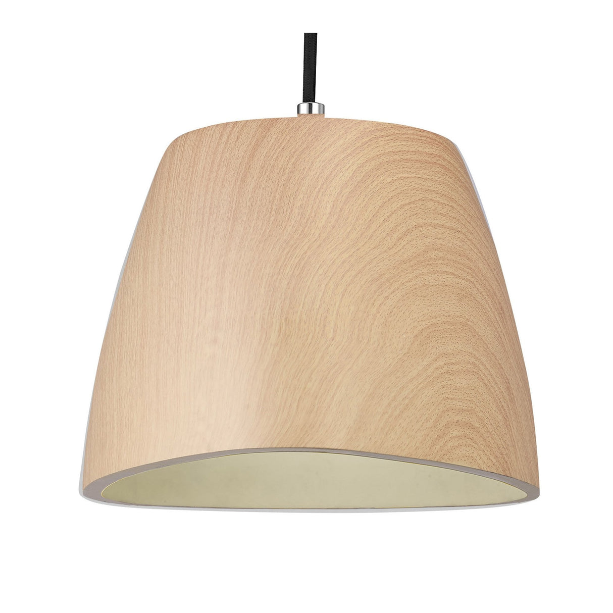 Triangular Beech Pendant Light with Polished Chrome Accent