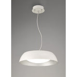 Argenta Small LED Pendant Light 18W, Matt White and Silver Finish, 3000K Warm White, 3-Year Warranty