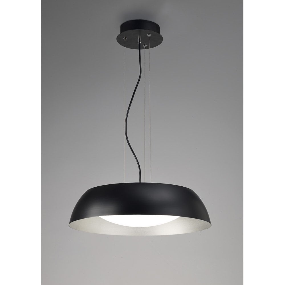 Argenta Pendant Light - Small 18W LED, 3000K Warm White, Matt Black/Silver Design, 3-Year Warranty