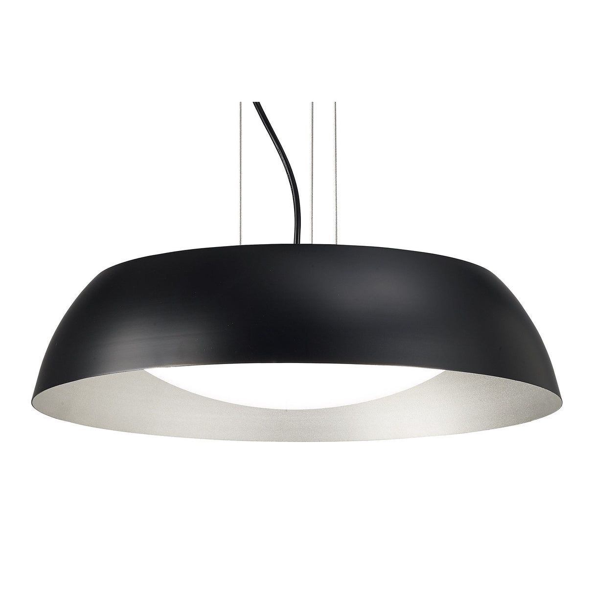 Argenta Pendant Light - Small 18W LED, 3000K Warm White, Matt Black/Silver Design, 3-Year Warranty