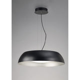 Argenta Large 30W LED Pendant in Matte Black with Silver and White Acrylic, Warm White Light, 3-Year Warranty
