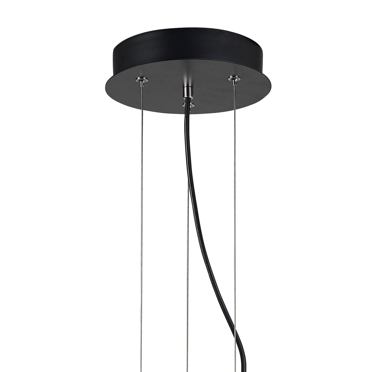 Argenta Large 30W LED Pendant in Matte Black with Silver and White Acrylic, Warm White Light, 3-Year Warranty