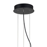 Argenta Large 30W LED Pendant in Matte Black with Silver and White Acrylic, Warm White Light, 3-Year Warranty