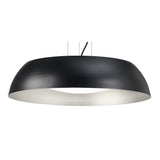 Argenta Large 30W LED Pendant in Matte Black with Silver and White Acrylic, Warm White Light, 3-Year Warranty