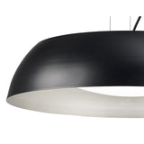 Argenta Large 30W LED Pendant in Matte Black with Silver and White Acrylic, Warm White Light, 3-Year Warranty