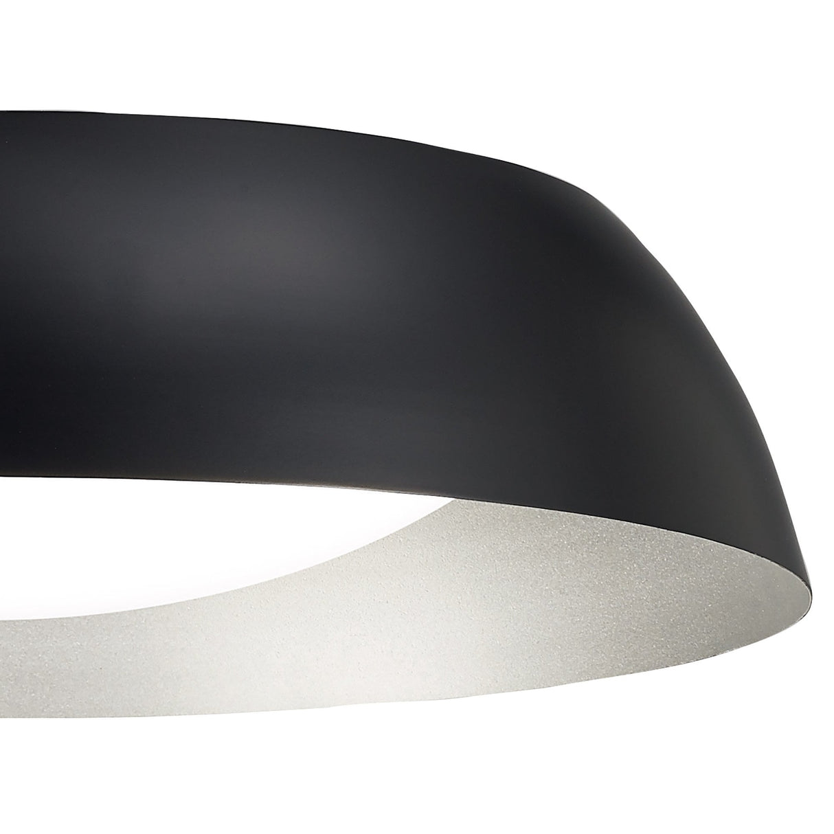 Argenta Ceiling Light: Compact 18W LED Fixture in Matte Black and Silver with White Acrylic, 3000K Warm Glow, 3-Year Warranty