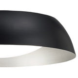Argenta Ceiling Light: Compact 18W LED Fixture in Matte Black and Silver with White Acrylic, 3000K Warm Glow, 3-Year Warranty