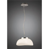 Elegant Opal Pendant Light with Polished Chrome and Frosted White Glass