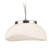 Elegant Opal Pendant Light with Polished Chrome and Frosted White Glass