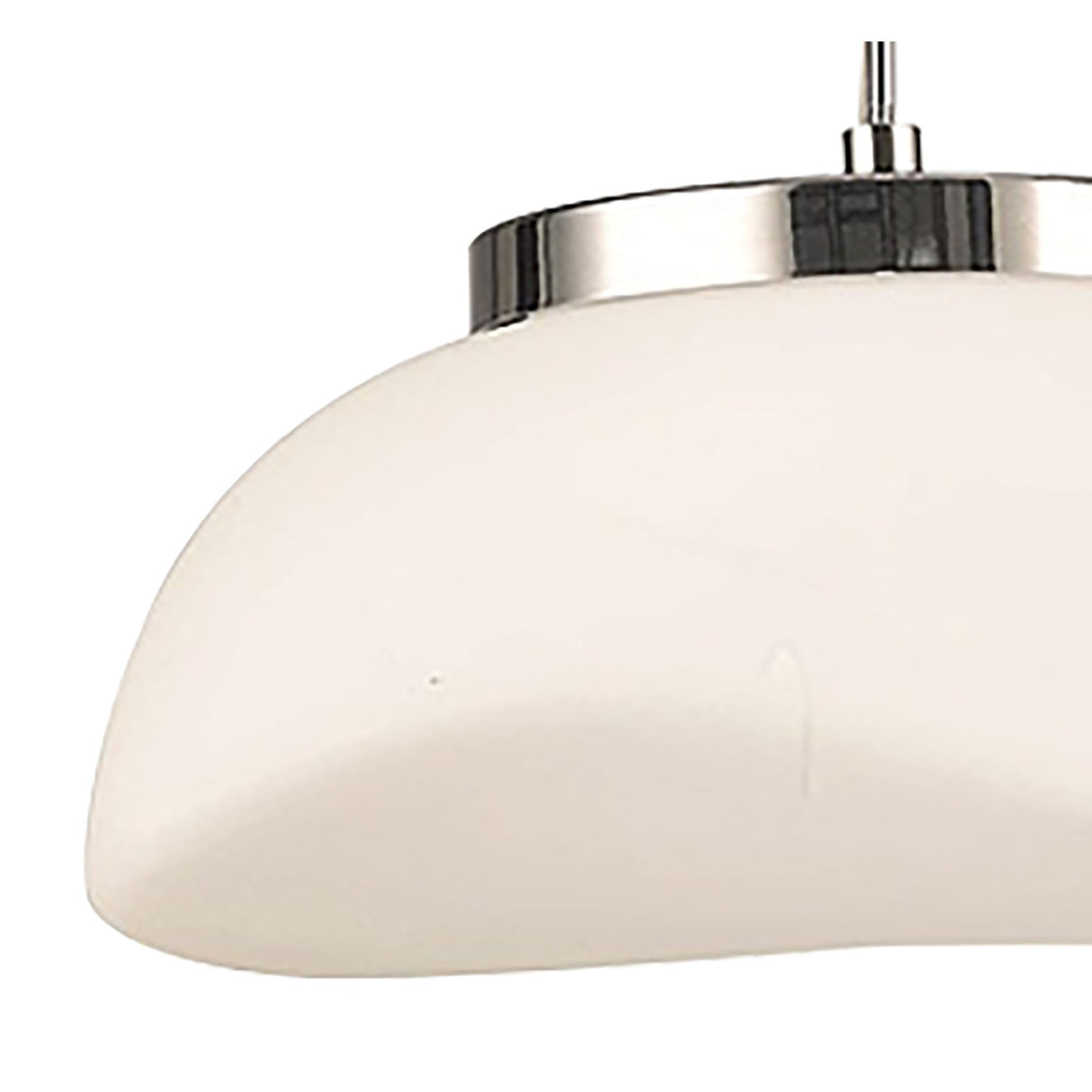 Elegant Opal Pendant Light with Polished Chrome and Frosted White Glass