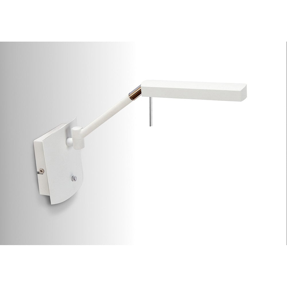 Phuket LED Wall Lamp - 7W, Warm White, Dimmer Touch, Matt White & Chrome Finish
