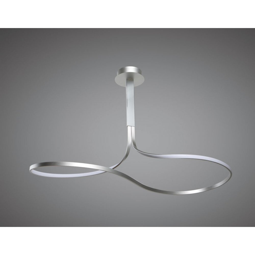 Nur XL Semi-Flush LED Ceiling Light 3000K, 3900lm, Silver with Frosted Acrylic and Polished Chrome Finish, 3-Year Warranty