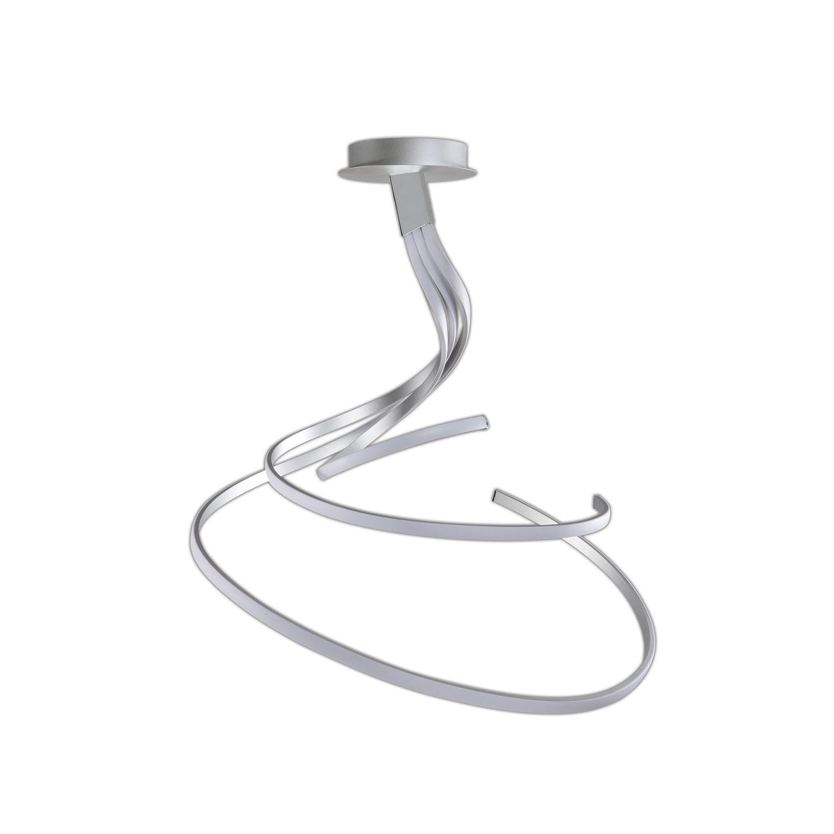 Nur XL Semi Ceiling Light: 80W LED, 6200lm, Sleek Silver & Frosted Chrome Design, 3-Year Warranty