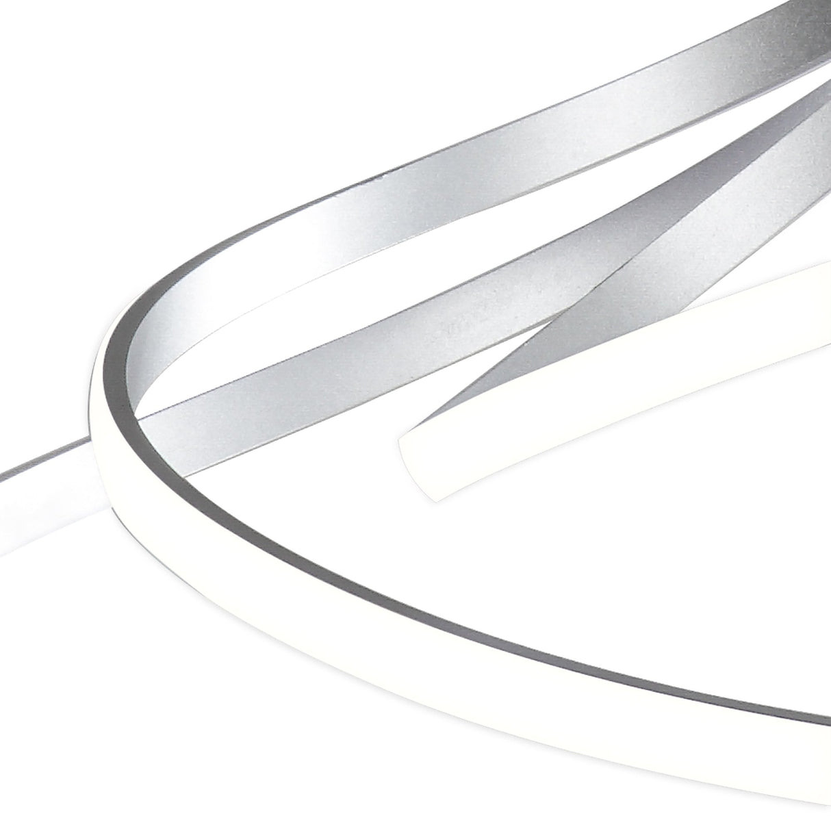 Nur XL Semi Ceiling Light: 80W LED, 6200lm, Sleek Silver & Frosted Chrome Design, 3-Year Warranty