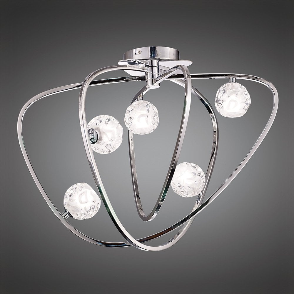Radiant Elegance 5-Light Ceiling Fixture, Polished Chrome