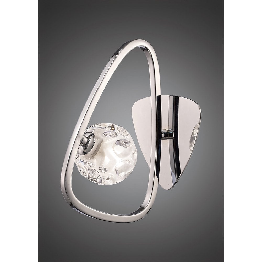Lux Polished Chrome Wall Light with Frosted and Clear Glass Shade