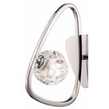Lux Polished Chrome Wall Light with Frosted and Clear Glass Shade