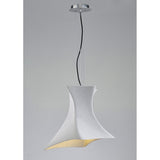 Twist Pendant Light with Cement & Polished Chrome Finish, E27 Bulb, by Santiago Sevillano Sebastia