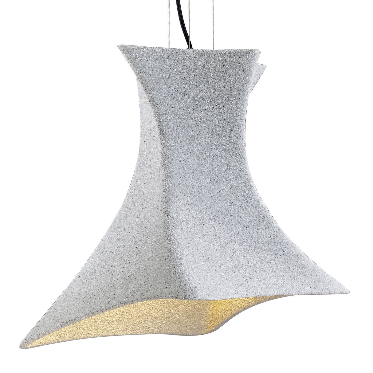 Twist Pendant Light with Cement & Polished Chrome Finish, E27 Bulb, by Santiago Sevillano Sebastia
