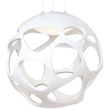 Organica 9-Light Pendant in Gloss White with Polished Chrome Detailing