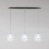 Organica 3-Light Pendant E27, Gloss White & Polished Chrome