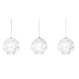 Organica 3-Light Pendant E27, Gloss White & Polished Chrome