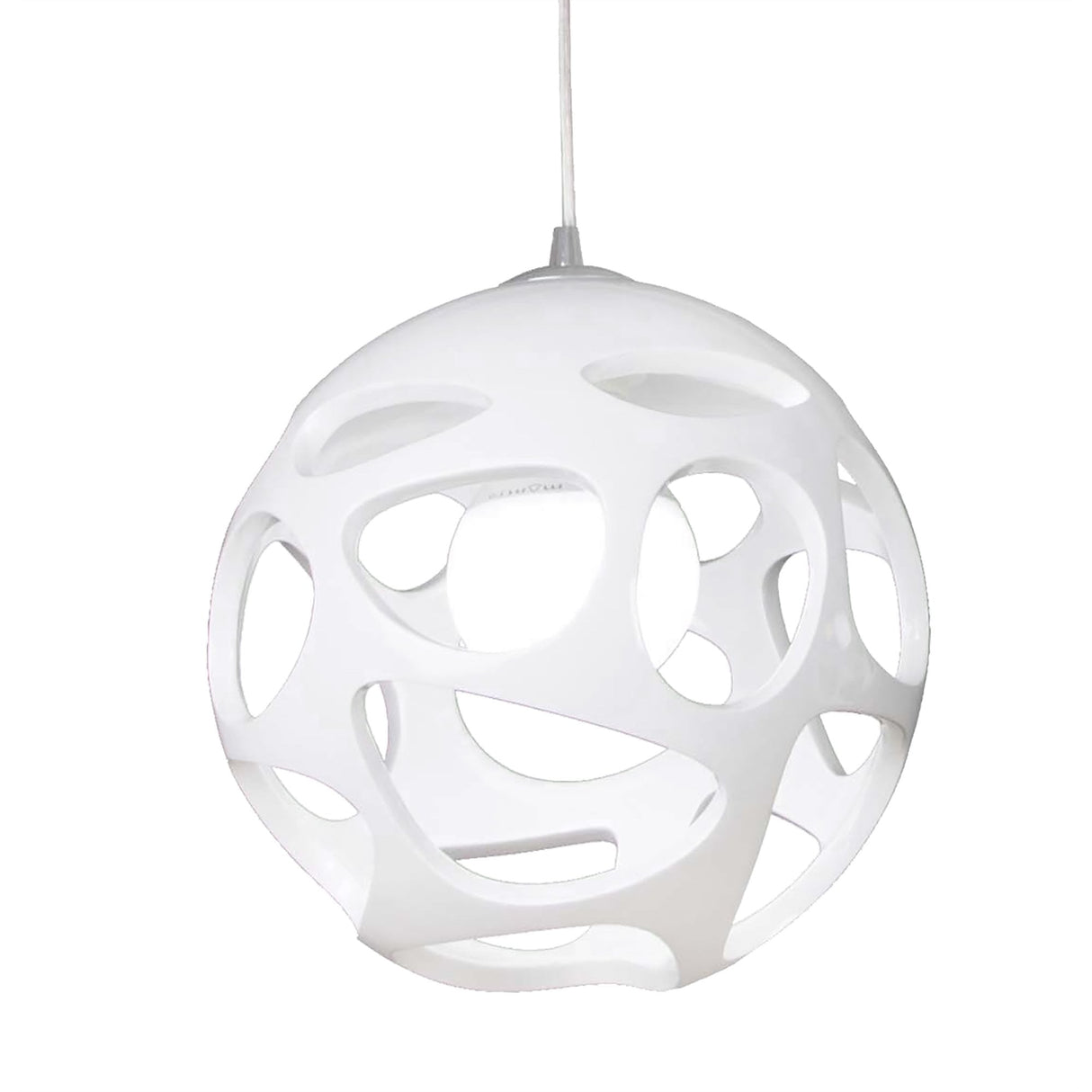 Organica 3-Light Pendant E27, Gloss White & Polished Chrome