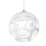 Organica 3-Light Pendant E27, Gloss White & Polished Chrome