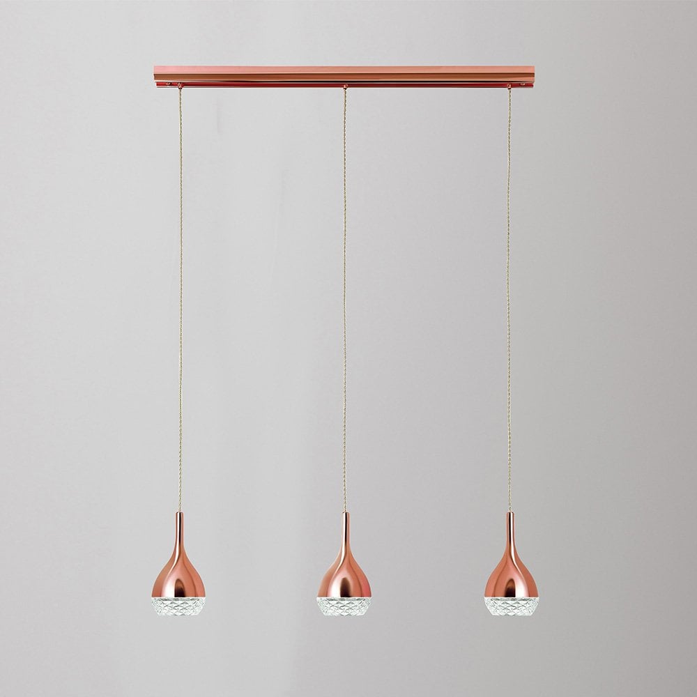 Santiago Sebillano's Khalifa Trio Light Pendant in Copper Finish