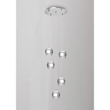 Khalifa Pendant Light - 10x6W LED, Polished Chrome & Glass, 3000K Warm White, 5400lm, 3-Year Warranty