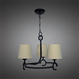 Argi Pendant Trio Light with Taupe Shades and Brown Oxide Finish