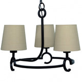 Argi Pendant Trio Light with Taupe Shades and Brown Oxide Finish